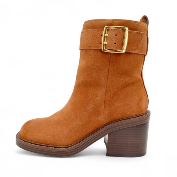 Vince Camuto Women's Size 9 M Warm Caramel Bembonie Stacked Heel Ankle Bootie - Picture 4 of 15